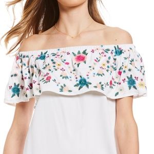 SUGAR LIPS RUFFLE FLORAL EMBROIDERED DRESS